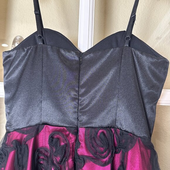 Vintage LOVE TEASE Satin Party Cocktail Dress Size 1 - Picture 7 of 10